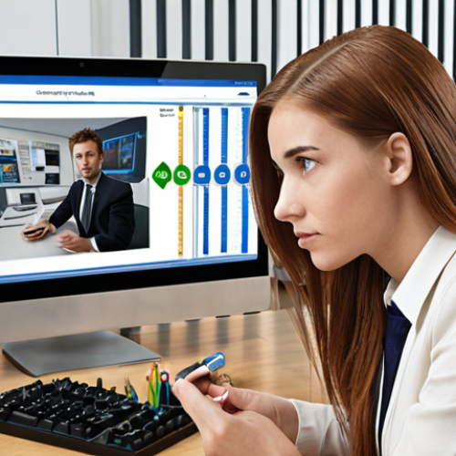 **Career Counselor Analyzing Career Paths:** A career counselor using assessment tools to analyze a young professional's strengths and interests, with various career paths displayed as options on a screen in the background. Focus on a modern, supportive office environment.